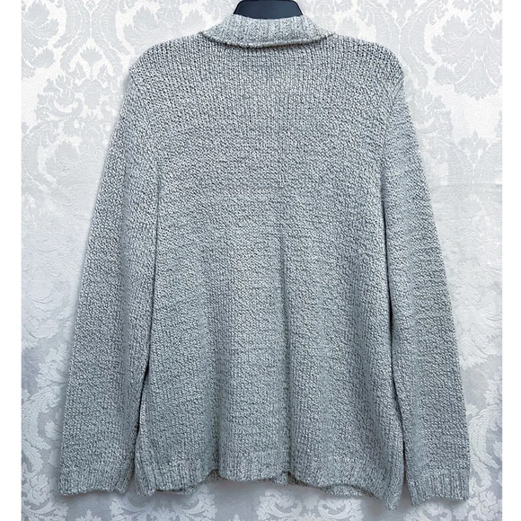 Sonoma Women’s White/Gray Full Zip Knit Cardigan Sweater Plus Size 1X GUC - Picture 4 of 7